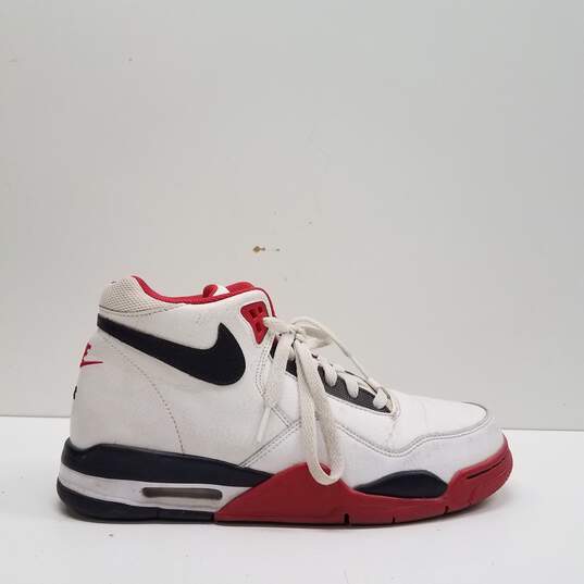 Nike Flight Legacy White Red Athletic Shoes Men's Size 8 image number 1