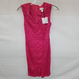 Wm BISOU BISOU Pink Lace Sleeveless Midi Dress Sz 4 W/Tags
