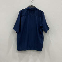 Mens Blue Short Sleeve Spread Collar Bowling Button-Up Shirt Size Medium alternative image