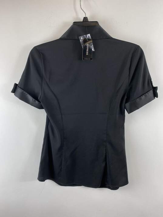 Express Women Black Button Up Blouse XS NWT image number 2