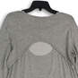 Womens Gray Heather Round Neck Long Sleeve Back Cutout Sweater Dress Size S image number 4