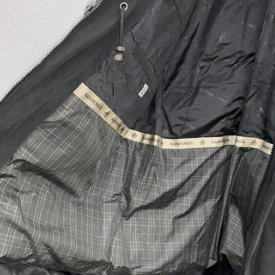 NWT Womens Black Long Sleeve Spread Collar Pockets Full-Zip Raincoat Sz XL image number 4