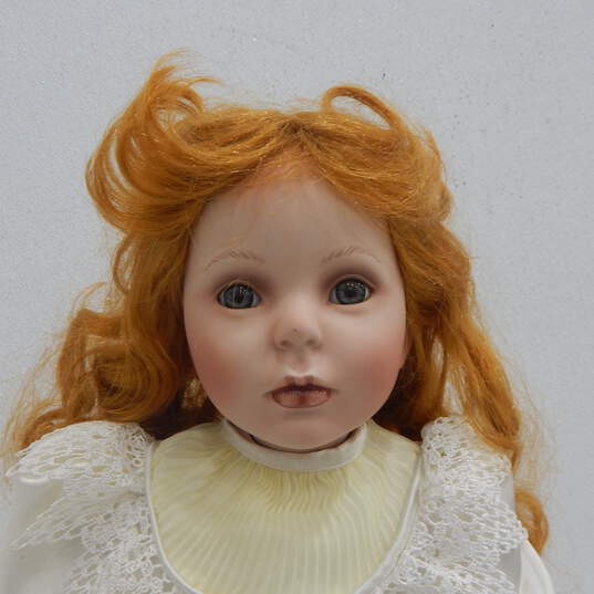 Seymour Mann Maud Humphrey Large Porcelain Doll W/ Stand & Tag image number 5