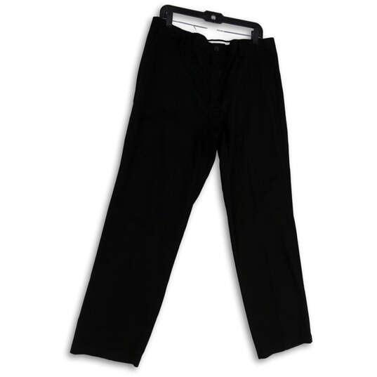 NWT Mens Black Flat Front Stretch Pockets Classic Fit Dress Pants Sz 36x32 image number 1