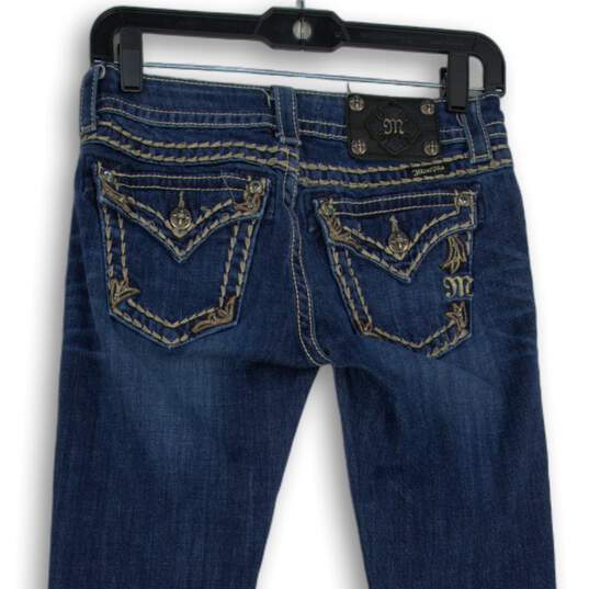Womens Blue Denim Medium Wash 5-Pocket Design Skinny Jeans Size 25 image number 4