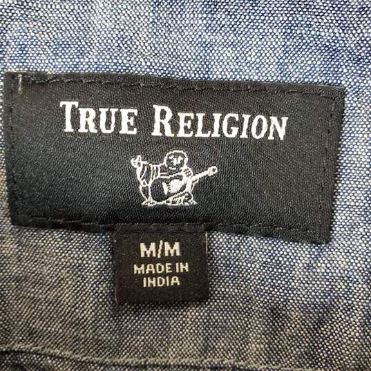 True Religion Men Black Waffle Knit Thermal Shirt Sz M image number 2