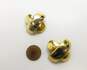 Vintage Norma Jean Goldtone Crossed X Dome Clip On Earrings 23.2g image number 4