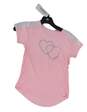 NWT Girls Pink Short Sleeve Crew Neck Pullover T Shirt Size 8 image number 1