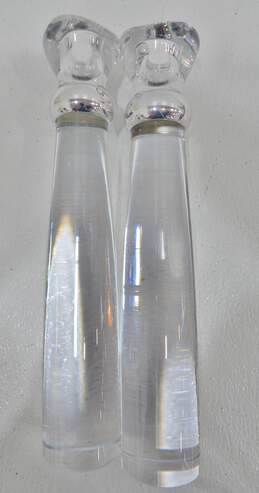 Nambe Candlesticks Crystal Candleholder Pair Vintage