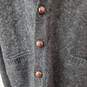 Pendleton Virgin Wool Charcoal Gray Button LS V-Neck Sweater XL image number 3
