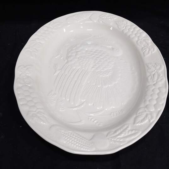 Large Cerami Oval Turkey Pattern 18' Platter image number 3