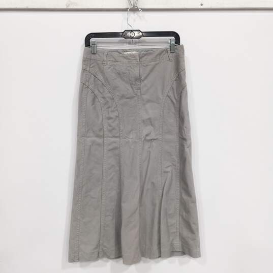 White House Black Market Gray Corduroy Maxi Style Skirt Size 4 image number 1