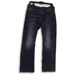 Mens Blue Denim Medium Wash Pockets Stretch Straight Leg Jeans Size 30X30
