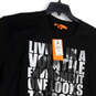 NWT Mens Black Graphic Crew Neck Classic Fit Short Sleeve Pullover T-Shirt image number 2