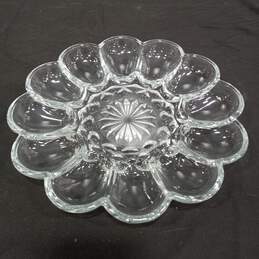 Clear Glass Deviled Egg Serving Plate