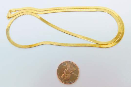 Elegant 14K Yellow Gold Herringbone Chain Necklace 13.1g image number 4