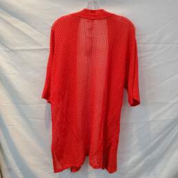 Chico's Red Open Stitch Cardigan Sweater Size 3(US XL) NWT alternative image