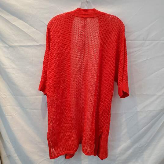 Chico's Red Open Stitch Cardigan Sweater Size 3(US XL) NWT image number 2