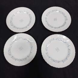 Set Of 4 Camelot Gracious Japan 1990 White Plates