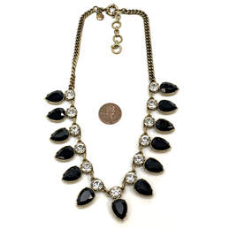Designer J. Crew Gold-Tone Black Crystal Cut Stone Statement Necklace alternative image