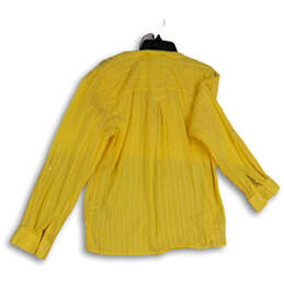 Womens Yellow Split Neck Long Sleeve Regular Fit Blouse Top Size Large alternative image