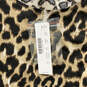 NWT Womens Brown Animal Print Long Sleeve Pullover Blouse Top Size XS image number 4
