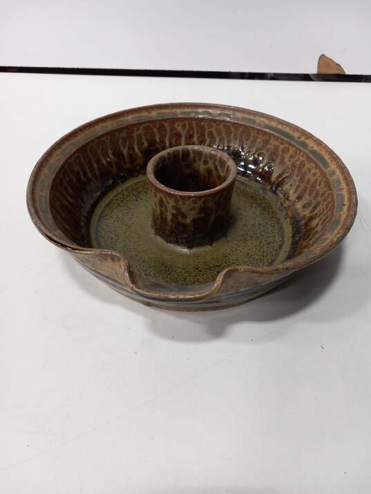 Handmade Green & Brown Pottery Bowl image number 3