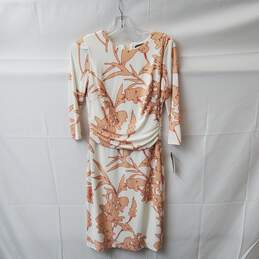 Women's Cream Blossom Ralph Lauren Midi Dress Size 2