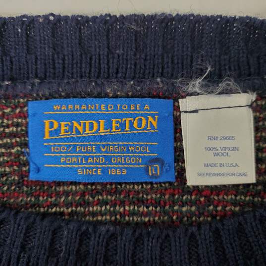 VTG Pendleton 100 % Virgin Wool Multi-Color Plaid Long sleeve Sweater Sz.  L image number 3