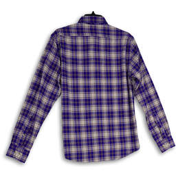 NWT Mens Blue Plaid Collared Long Sleeve Button-Up Shirt Size Small alternative image