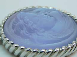 Kirks Folly Lavender Glass Carved Angel Silver Tone Charm Pendant 13.7g alternative image