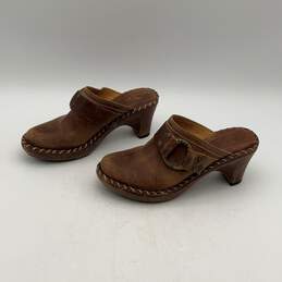 Frye Womens Brown Round Toe Slip-On Block Heel Clog Shoes Size 7 M alternative image