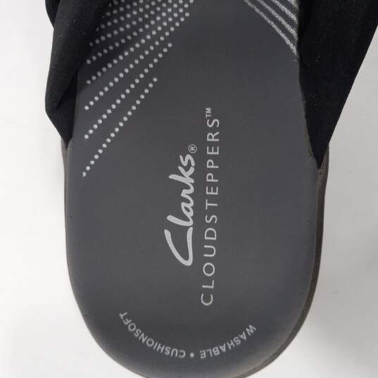 Clarks Women's Black Cloudsteppers Sandals Size 8 image number 6