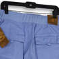 NWT Mens Blue Flat Front Elastic Waist Flap Pocket Drawstring Cargo Shorts Size M image number 4