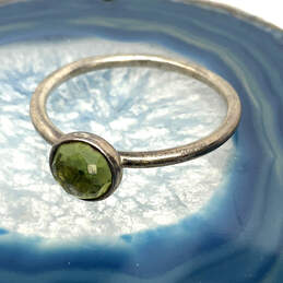 Designer Pandora S925 ALE Sterling Silver Peridot Gemstone Band Ring