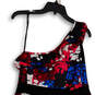 NWT Womens Multicolor Spotted Ruffle One Shoulder Mini Dress Size 14 image number 4