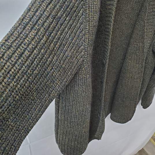 Scotch Shetland and Mohair Wool Cardigan Sweater Olive/Brown Estimate Size L image number 2