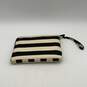 Kate Spade Womens Black White Striped Zipper Charging Pouch Wristlet Wallet image number 3