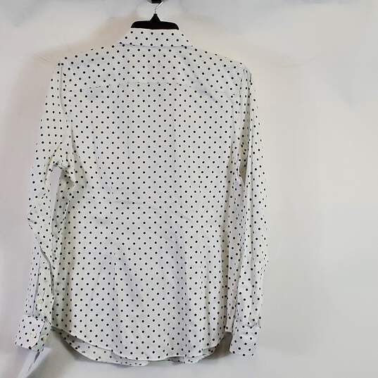 Chaps Women White/Black Polka Dot Button Up M NWT image number 2