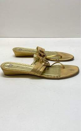 Juicy Couture Gold Leather Slide Thong Sandals Shoes Size 10 M