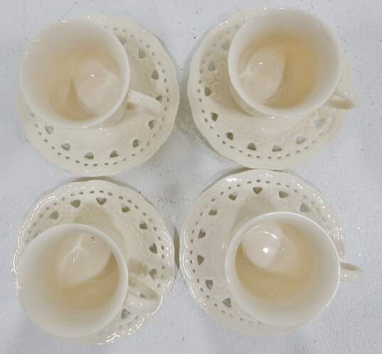 Skye McGhie Cream Lace Tea Cup and Saucer Sets For 4 image number 4