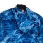 NWT Mens Blue Printed Kangaroo Pocket Long Sleeve Pullover Hoodie Size L image number 4