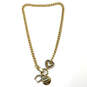 Designer Juicy Couture Gold-Tone Curb Chain Rhinestone Charm Necklace image number 3