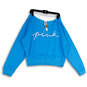 NWT Womens Blue Long Sleeve Off The Shoulder Pullover Sweatshirt Size XL image number 1