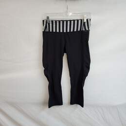 Lululemon Black & light gray Striped Capri Leggings WM Size 6