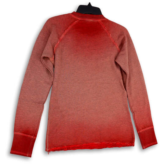 NWT Womens Red Ombre Crew Neck Long Sleeve Pullover Sweatshirt Size S image number 2