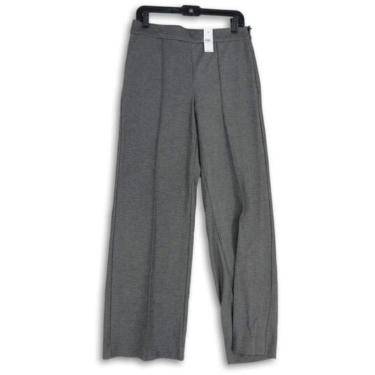NWT Womens Gray Pleated Wide Leg Side Zip Ankle Pants Size 8 image number 1