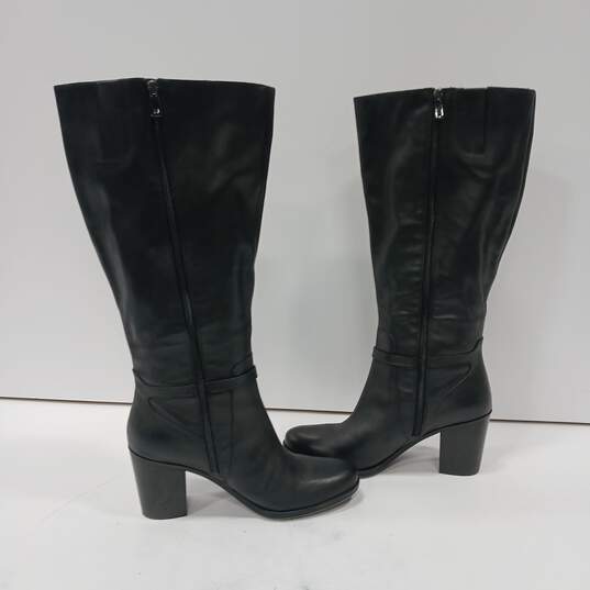 Naturalizer Leather Wide Calf Knee High Riding Boots Size 11 image number 6