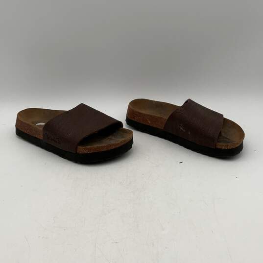 Birkenstock Womens Brown Open Toe Flat Slip On Slide Sandals Size 6 image number 1