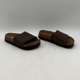 Birkenstock Womens Brown Open Toe Flat Slip On Slide Sandals Size 6
